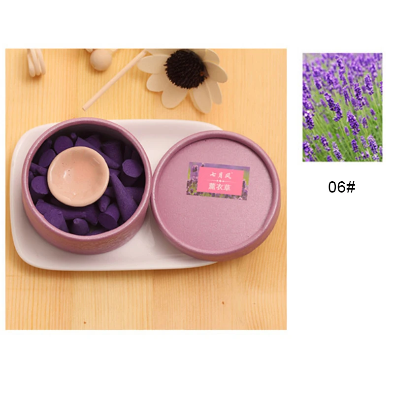 lavender Пагода натуральные благовония помогает сна палочка ароматерапия сандаловое дерево роза аромат парфюмерный набор - Цвет: lavender