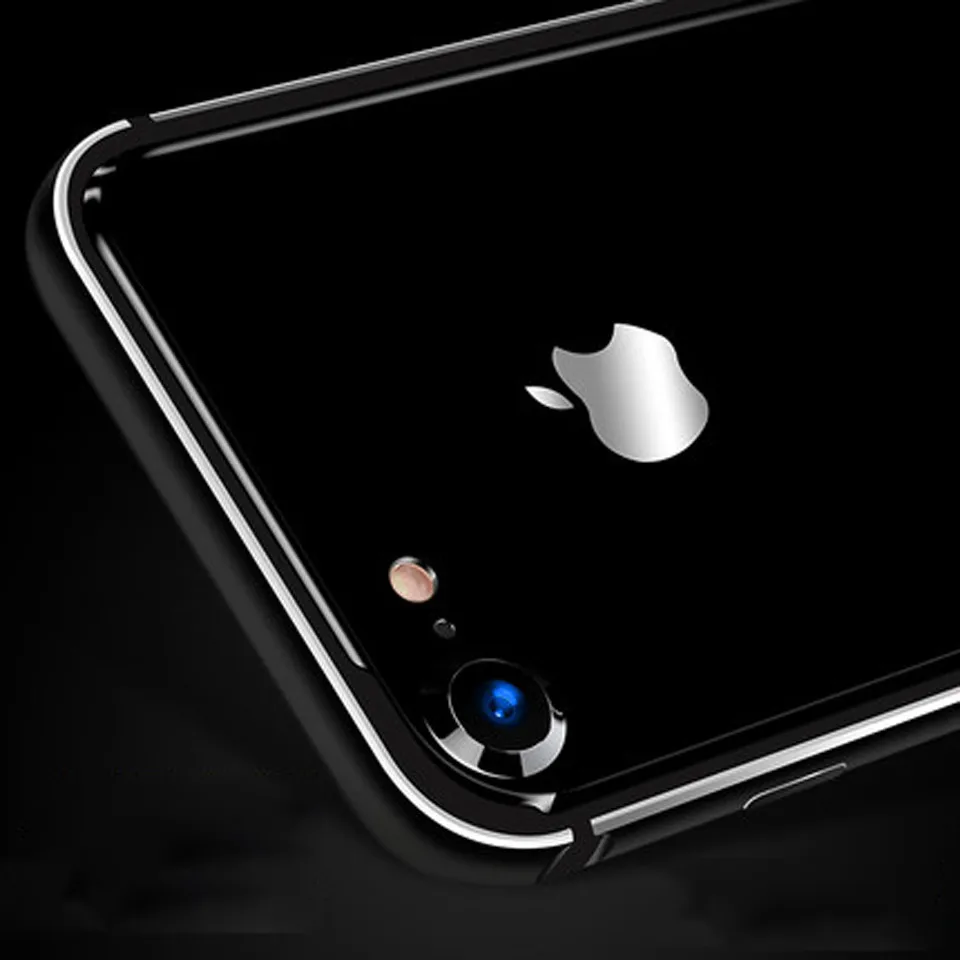 Роскошный Алюминиевый + резиновый Гибридный чехол для iphone 8 мягкий силиконовый