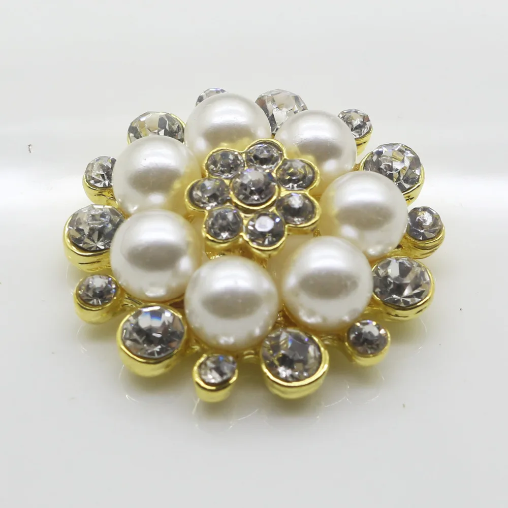 5 шт./компл. 28 мм Красивые Позолоченные искусственные жемчужины бриллиантовые