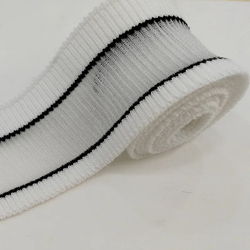 White Black white JIETAI 2*1 Репсовая ткань из хлопка с полиэстером вязаный органза смешанные Цвет Фул контраст Цвет тканевые аксессуары DIY воротник манжеты подолом на воротник - Цвет: White Black white