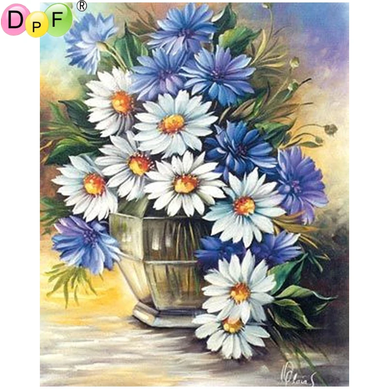 DPF Алмазная вышивка хризантемы алмазная живопись крестиком рукоделие мозаика