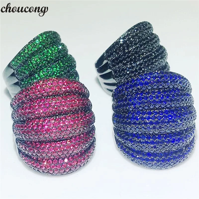 Choucong большое роскошное повседневное кольцо для вечеринки Micro pave 350 шт AAAAA Циркон Cz