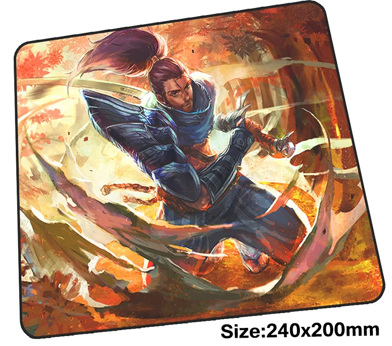 Коврик для мыши yasuo, для геймеров, 240x200 мм, для ноутбука, игровой коврик для мыши, большой высококачественный коврик для мыши, ПК, Настольный коврик для мыши