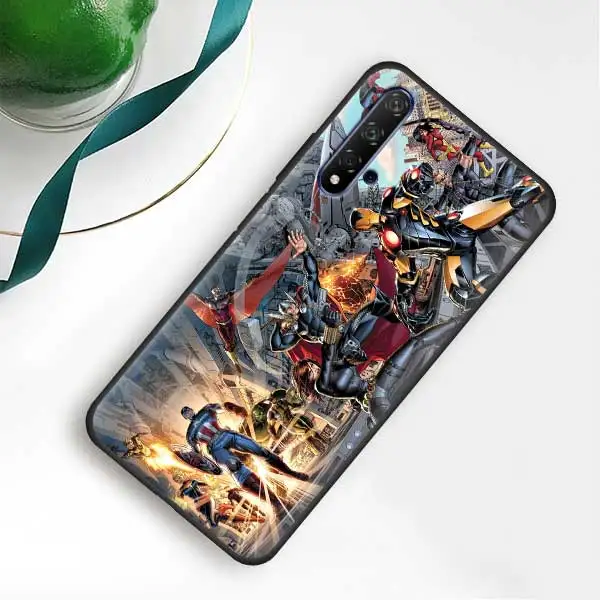 009 Черные силиконовые чехлы Marvel с супергероями Мстителями для Huawei Honor Y5 Y6 Y7 Y9 Y9 P30 Pro Honor 20 Pro, чехол для телефона - Цвет: 009
