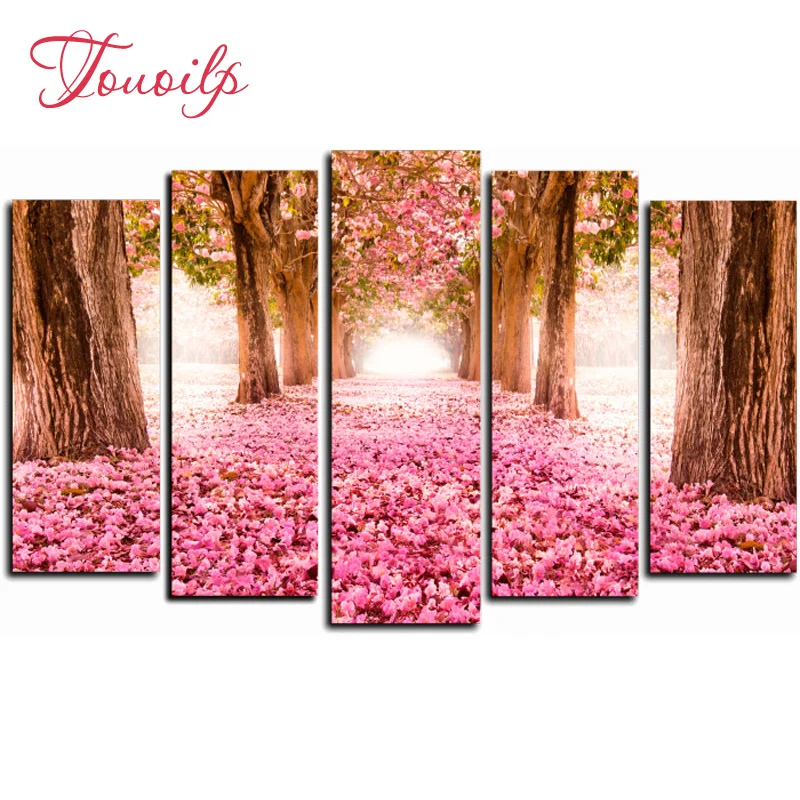 

5pcs,Full square&round DIY forest flower 5d Diamond Painting Cross Stitch Diamond Embroidery Patterns rhinestones Diamond Mosaic