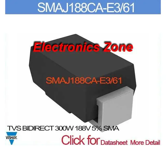 Smaj188ca-e3 / 61 твс BIDIRECT 300 Вт 188 В 5% SMA SMAJ188CA-E3 SMAJ188CA SMAJ188 SMAJ188C 188C | Электронные компоненты