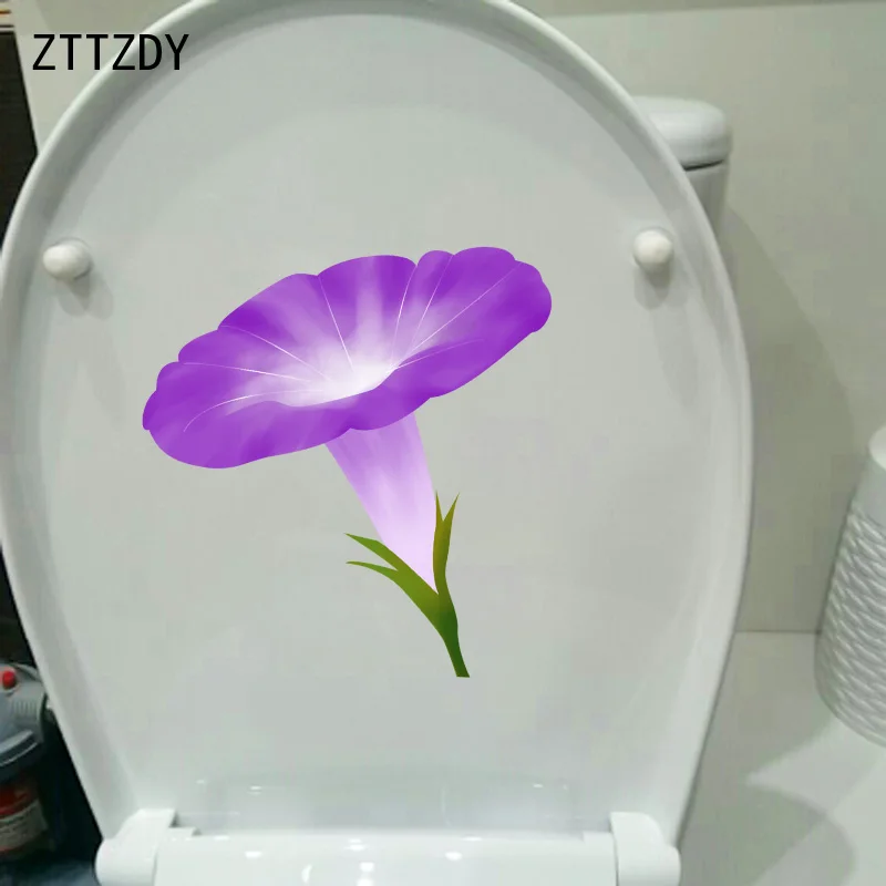 ZTTZDY 22 3*23 см фиолетовый цветок труба Туалет наклейки на сиденья модные гостиной
