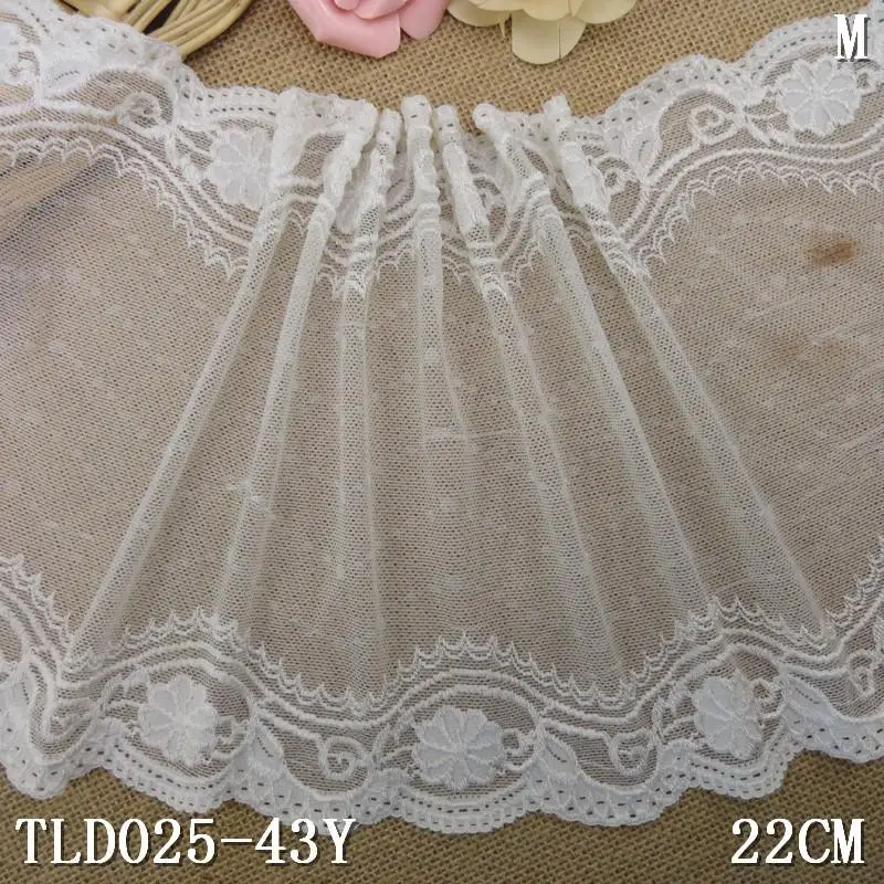 5 ярдов 22 см эластичная кружевная бейка цвета слоновой кости жаккардовый тюль