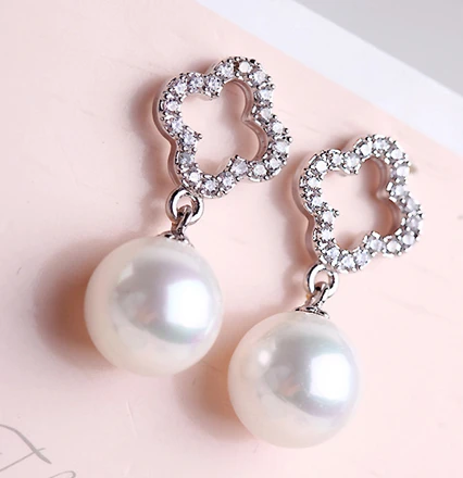 2014 Новый Стиль природный жемчуг серьги для женщин серьга падения свежий часы pearl
