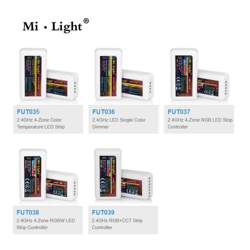 

Беспроводной регулятор яркости Mi Light 2,4G, Одноцветный контроллер для светодиодных лент CCT RGB RGBW RGB + CCT FUT035 FUT036 FUT037 FUT038 FUT039