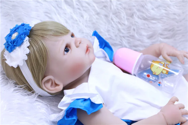 Силиконовая кукла Reborn Baby Реалистичная для новорожденных девочек 55 см подарок на