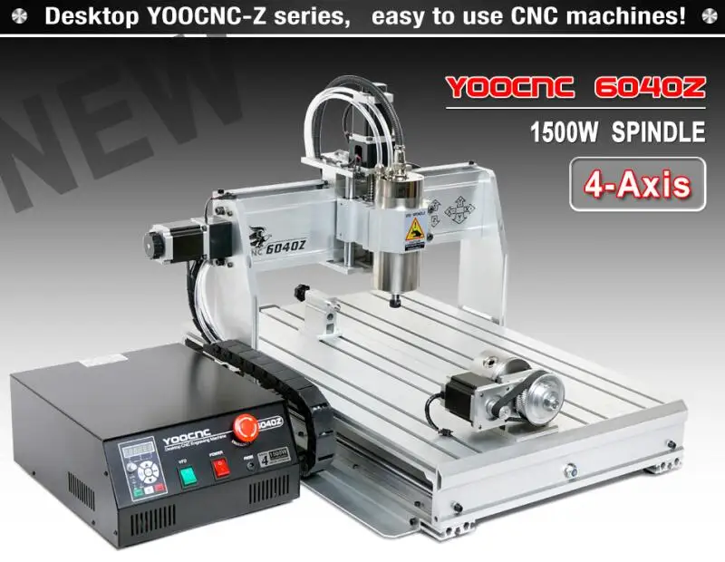 4 осевой USB фрезерный станок CNC 6040 Mach3 ручной маршрутизатор с 1500 Вт VFD шпиндель и