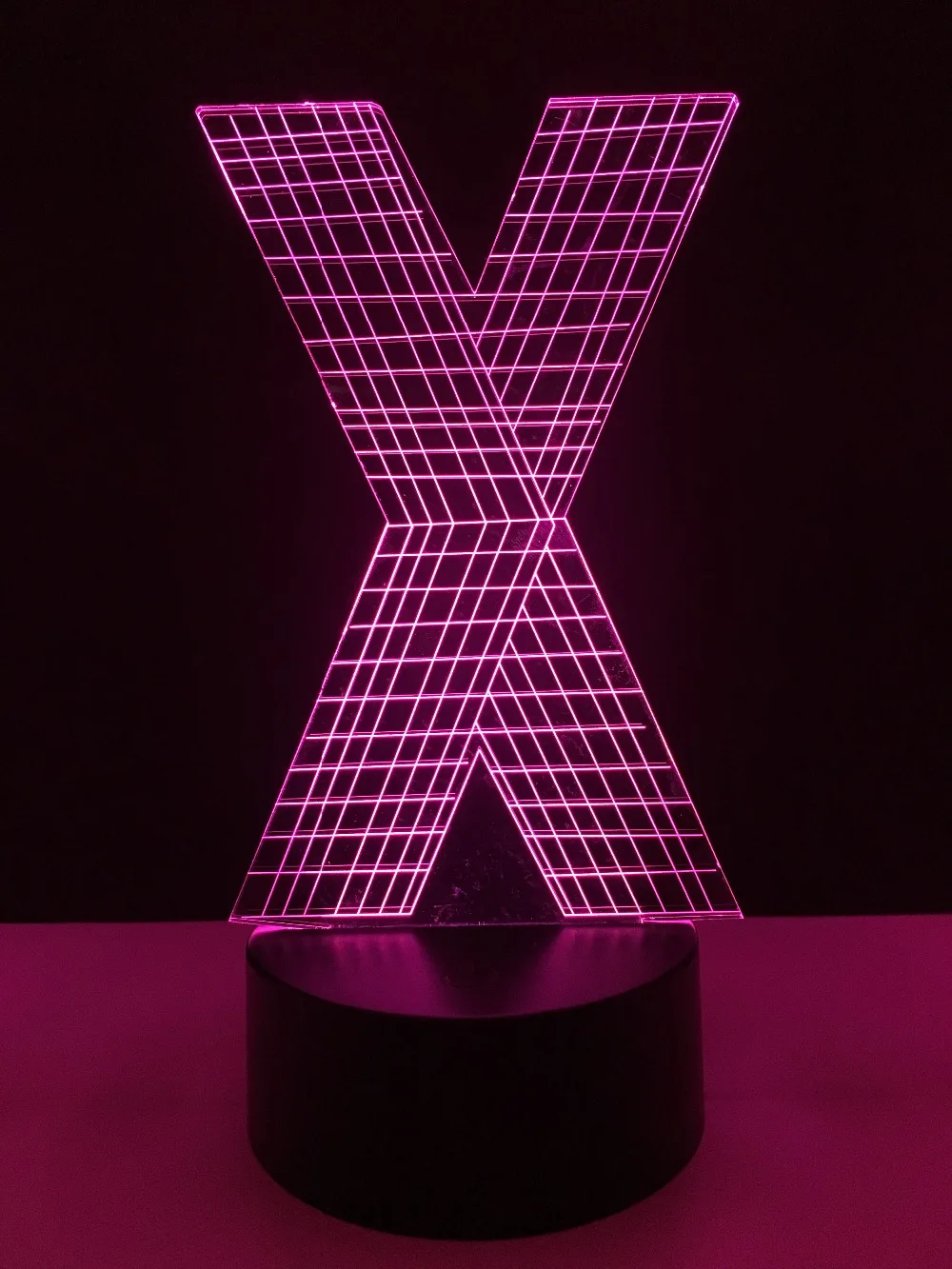3D светодиодный светильник буквы алфавита X многоцветный Изменить градиент стол