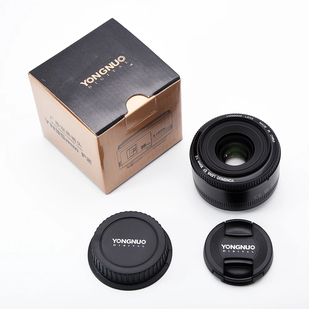 Объектив YONGNUO YN 35 мм F2 для камеры Nikon Canon EOS объективы AF MF широкоугольный объектив