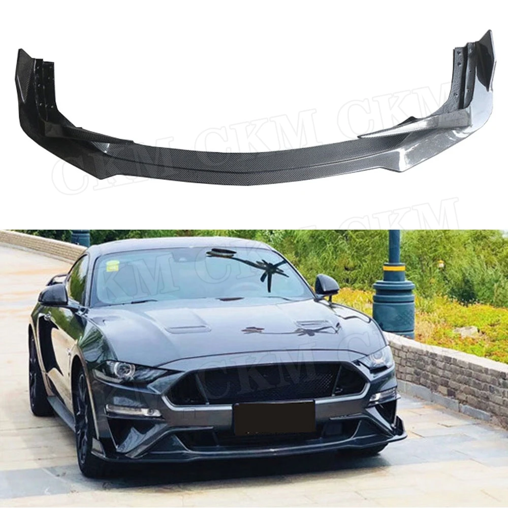Спойлер для переднего бампера из углеродного волокна Ford Mustang 2018 2019 бампер головы