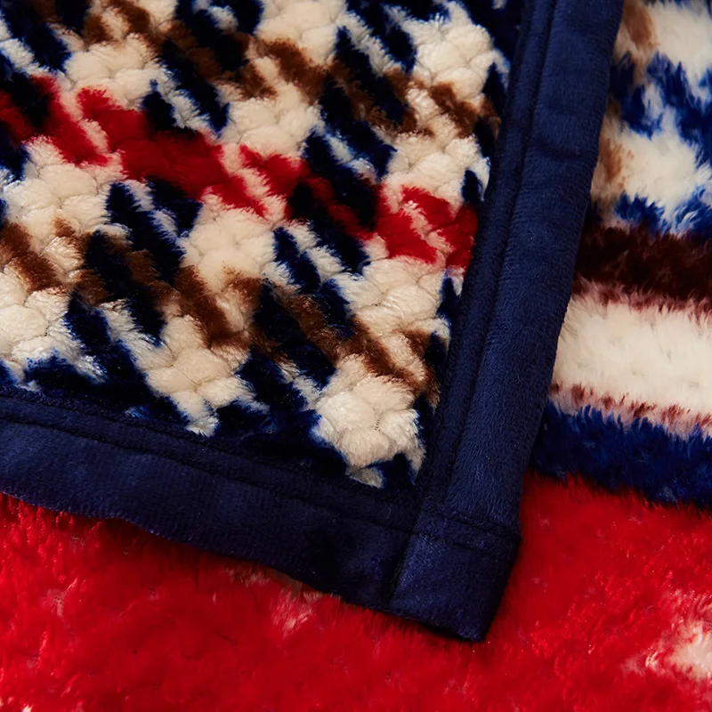 Модное Полосатое покрывало с узором в виде звезд мягкое фланелевое одеяло для