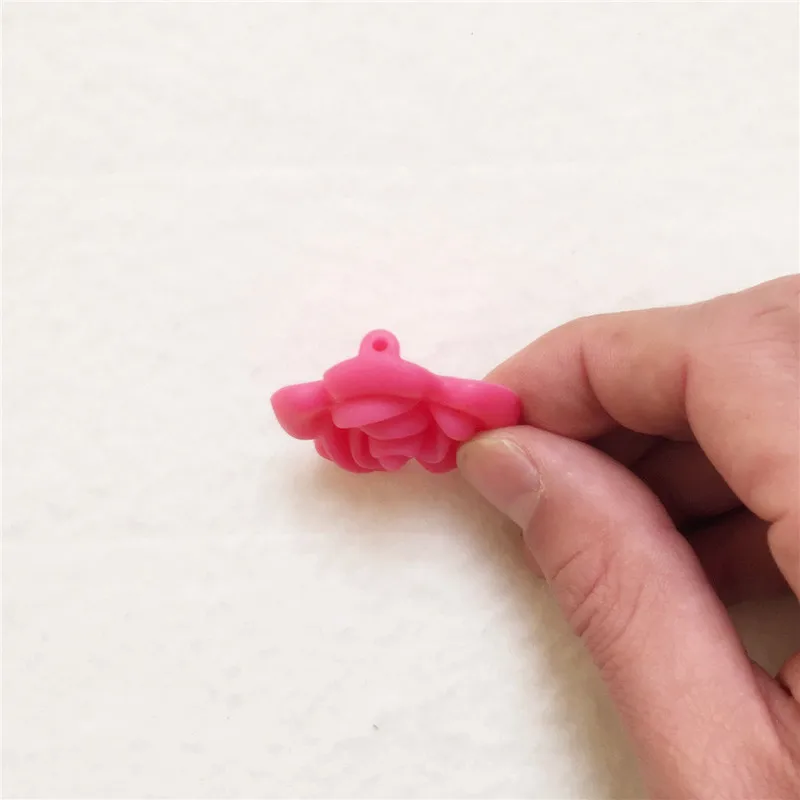 Chengkai 50 шт. BPA Бесплатно Силиконовые розы кулон Прорезыватель бусины ручной DIY