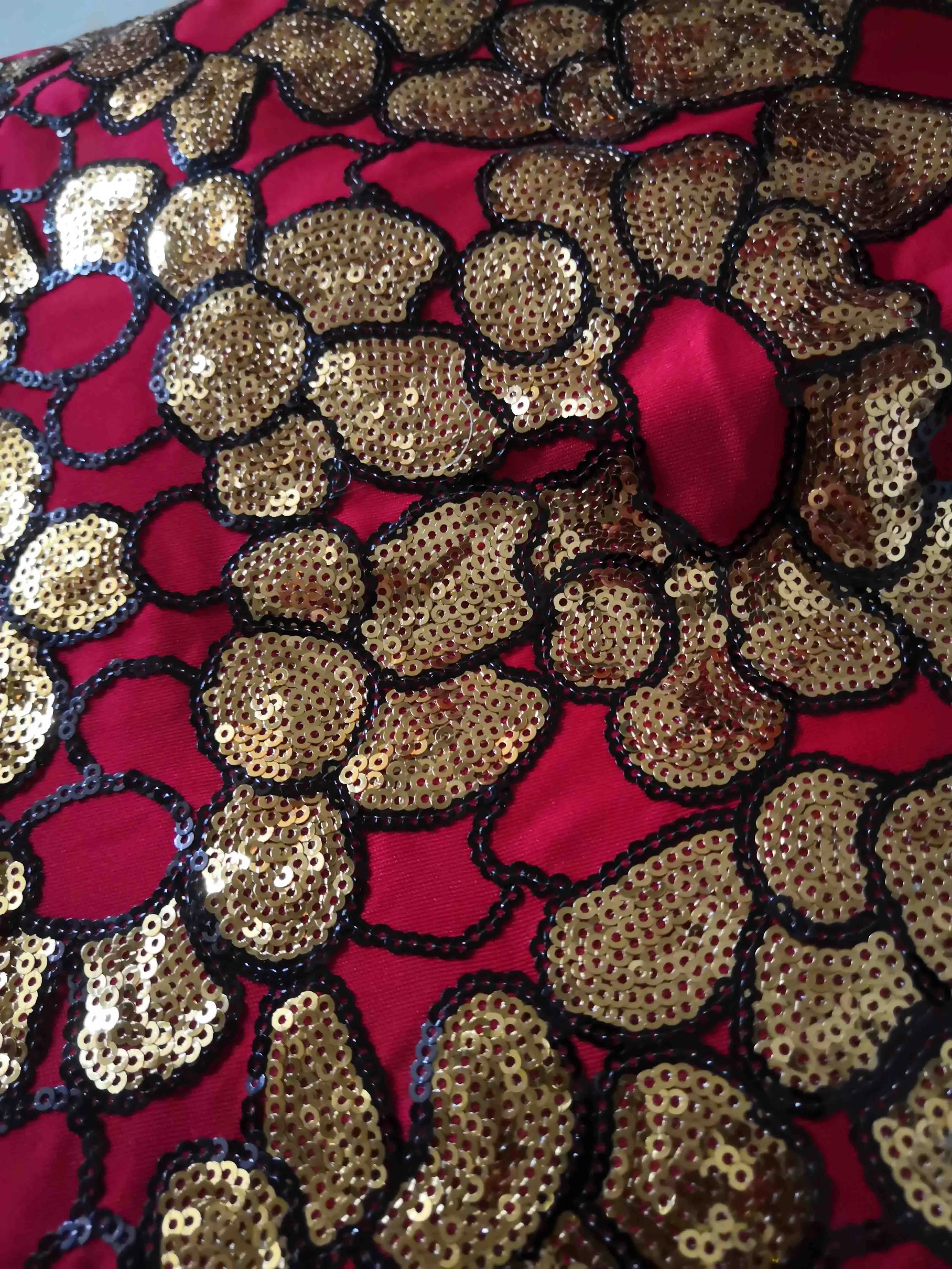

New African women's clothes Dashiki fashion Slim stretch fishtail dress with large flared sleeves embroidered with gold sequins