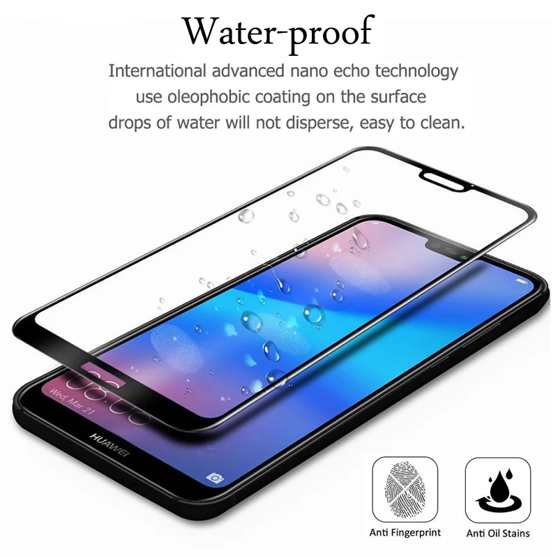 9H полноэкранный защитный стеклянный чехол для Huawei P20 Lite nova 3e закаленное стекло Pro