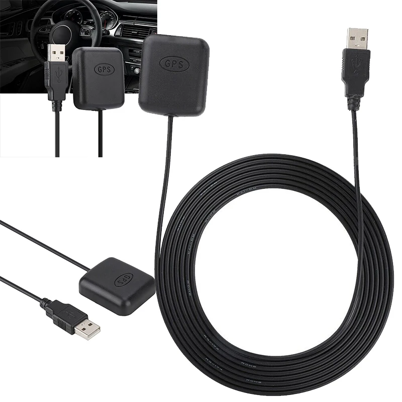 USB интерфейс GPS антенна для автомобиля 1 шт. приемник ABS черный RG174 3 в 5 метра