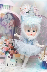 blue 1/8 SD BJD Кукла Одежда Единорог Платье Костюм для 1/8 BJD куклы Подарки для детей - Цвет: blue