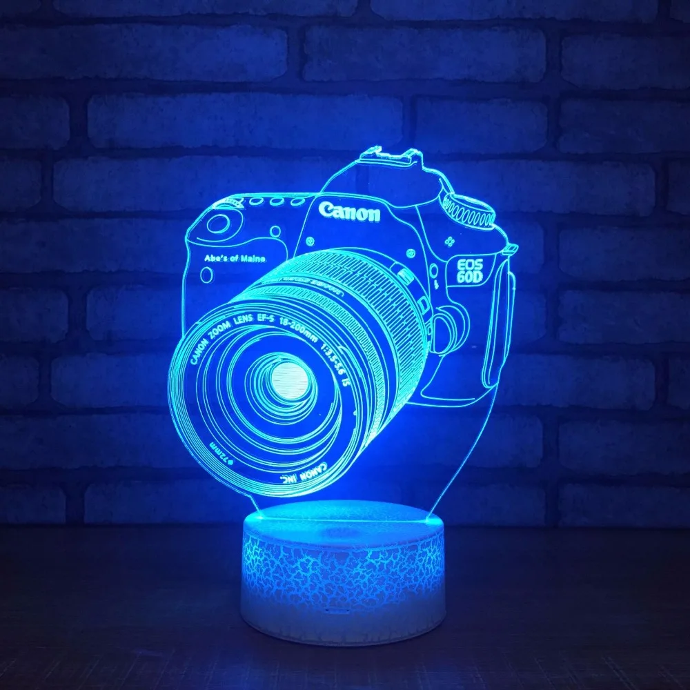 Камера 3D светодиодный RGB Ночной светильник 7 цветов Настольный экшн фигурки 286