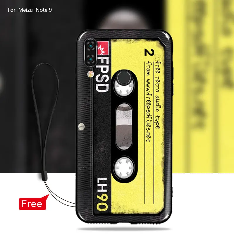 For Meizu note 9 case cover Retro Camera Cassette Tapes pattern Silicone Soft TPU Cover note9 phone Case |