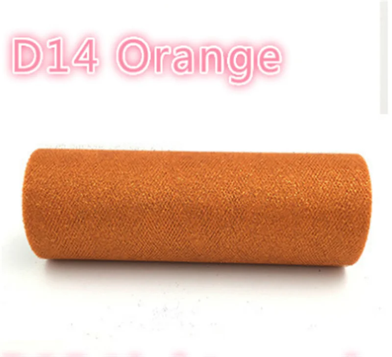 Orange 15 см 25 ярдов тени с металлическим блеском тюль рулон кружево своими руками ткань рулоны детская юбка-пачка одежда трикотажное платье Швейные аксессуары - Цвет: Orange