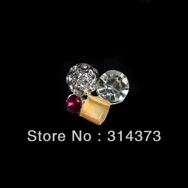 100pcs/lot 3D Alloy Plated Shinny Clear Rhinestones Unique Design Metal Nail Art Tips Phone Craft Decorations Manicure DIY | Красота и