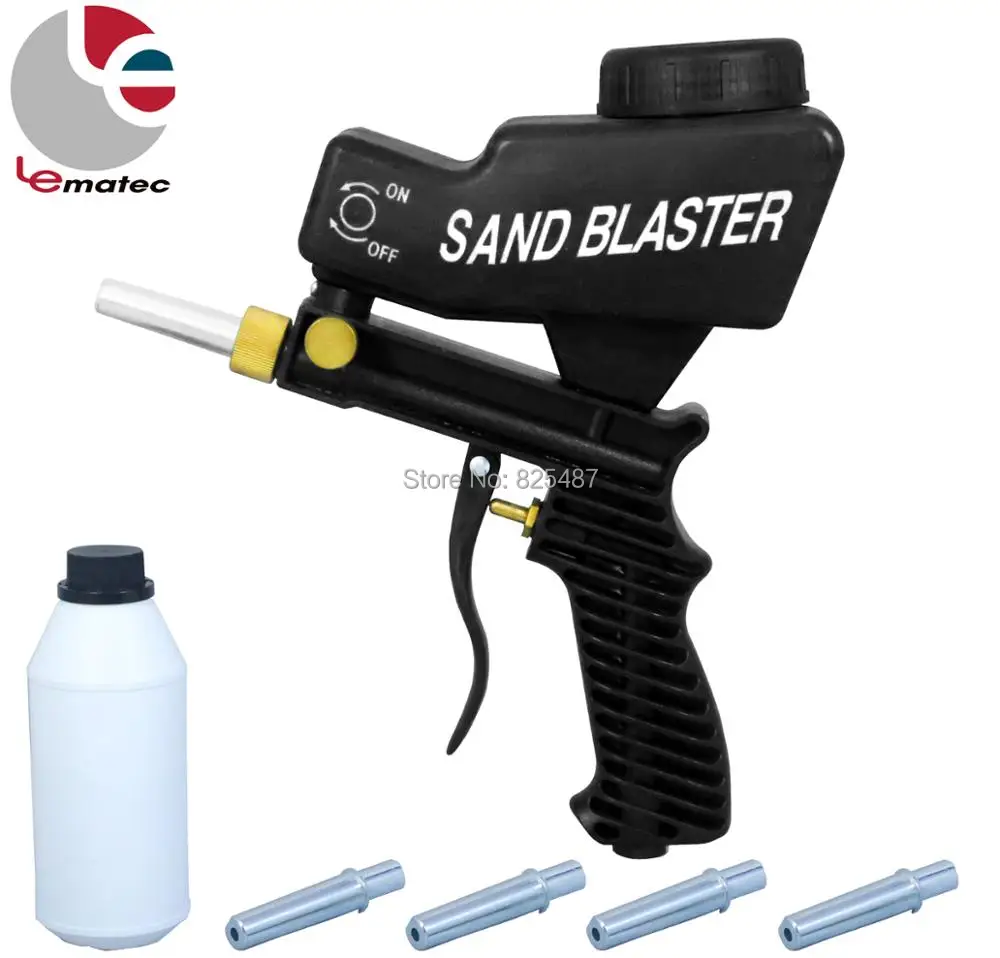Пескоструйный пистолет LEMATEC с четырьмя наконечниками набор абразивных