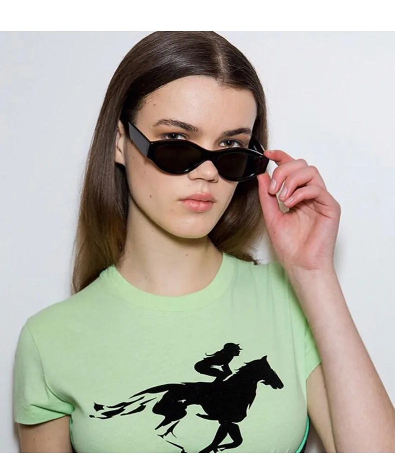Бренд Cateye, солнцезащитные очки для женщин, прозрачная маленькая оправа, сексуальные, шикарные, Овальные, солнцезащитные очки, затемненные очки, пара, винтажные очки для мужчин, UV400