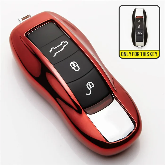 red only case Чехол для ключей от машины из ТПУ для Porsche Macan Cayenne 958 911 970 981 991 92A 2012 Boxster 986 987 чехол для ключей для Panamera - Название цвета: red only case