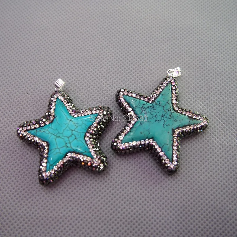 

MU150907843 Gunblack и прозрачный горный хрусталь проложить горный хрусталь синий Howlite подвеска-звезда