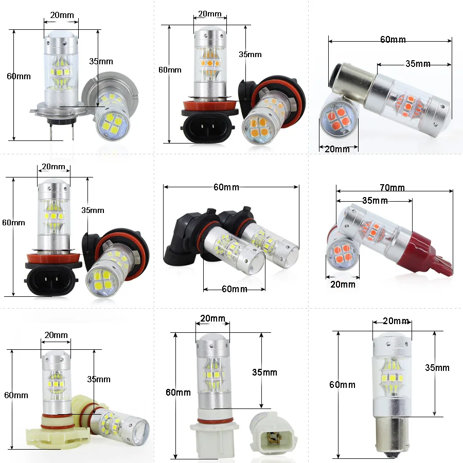 SAARMAT 2 шт.* Led 140W H7 H8 H11 9005/HB3 9006/HB4 P13W H16 H10/PY20D 1156 ba15s bau15s 1157 bay15d T20 7440 7443 Светильник лампы