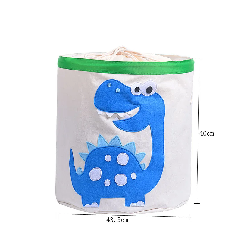 blue Dinosaur Большой мультяшный складной контейнер для хранения детских игрушек, органайзер для одежды, коробка для хранения мелочей, офисные органайзеры, корзина для белья для дома - Цвет: blue Dinosaur