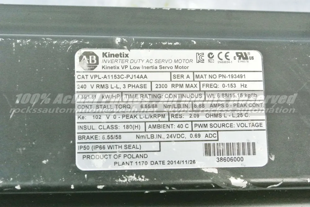 Фото Бесплатная DHL VPL-A1153C-PJ14AA б/у 240 V 3-фазовый Motore Elettrico Rotore серводвигатель переменного Бесплатная DHL VPL-A1153C-PJ14AA б/у 240 V 3-фазовый Motore Elettrico Rotore серводвигатель переменного