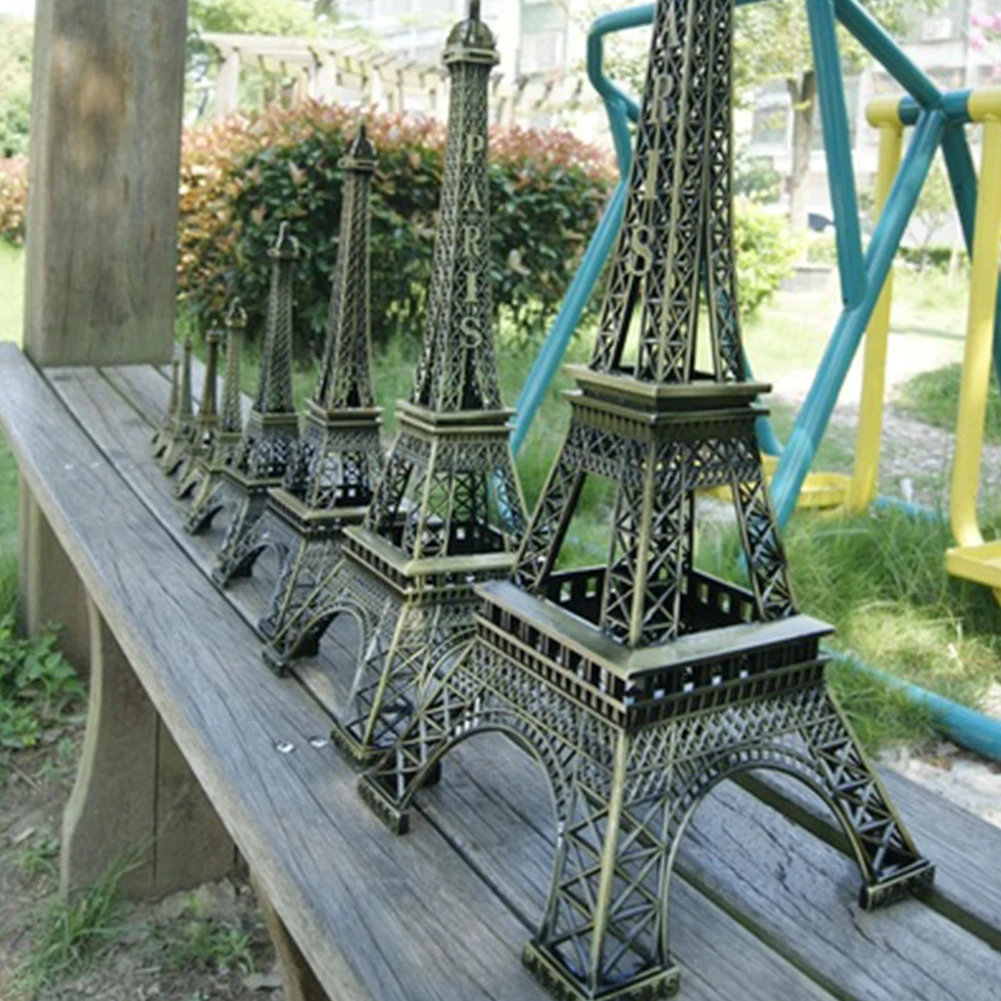 5-13 см Effiel Tower фигурки бронзовая Парижская башня Металлические ремесла Статуэтка домашний декор сувенирная модель детские игрушки#0901