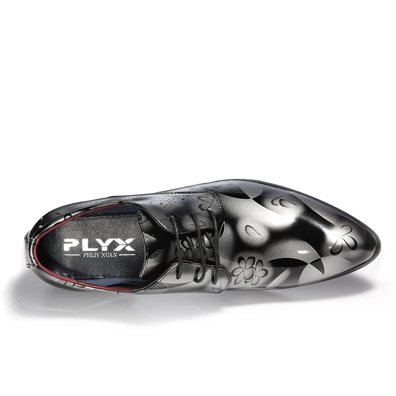 Новинка 2018 модные мужские туфли PHLIY XUAN из лакированной кожи роскошные свадебные