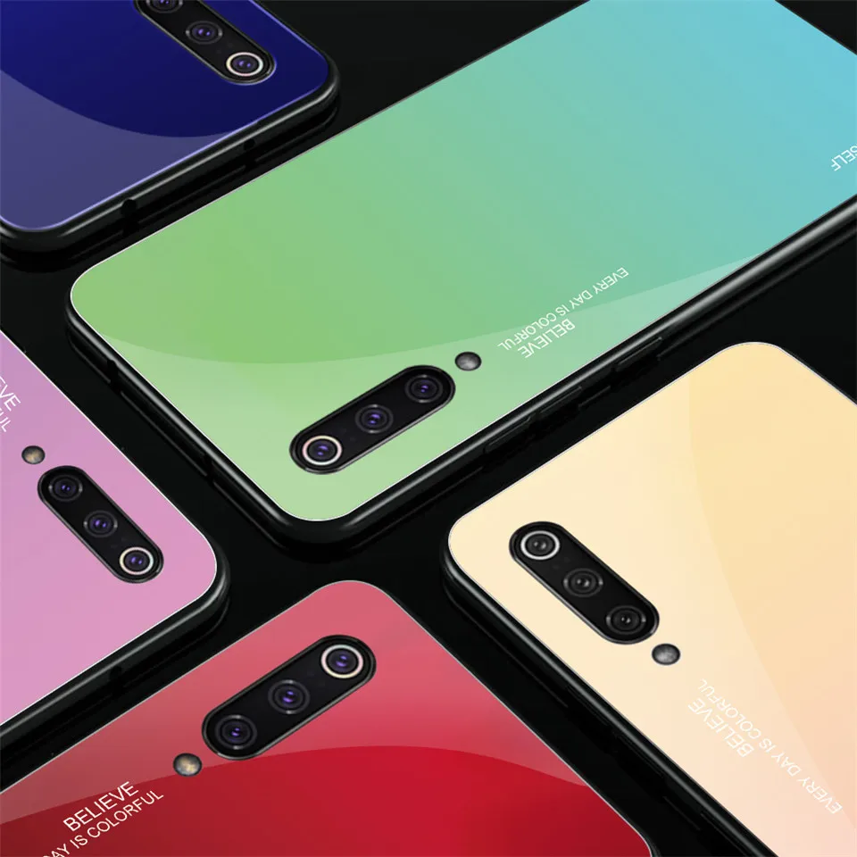 Градиентный чехол из закаленного стекла для Xiaomi Redmi Note 7 5 6 Pro 6A Mi 8 A2 Lite A1 Mi8 Mi6X Mi5X