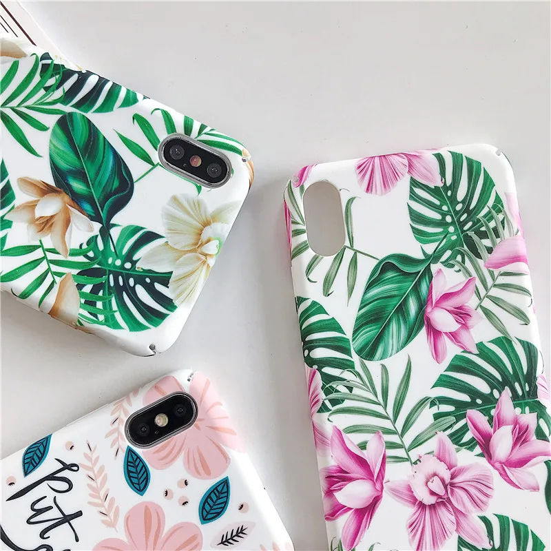 Тропические растения и листья светящийся жесткий чехол из поликарбоната для iphone