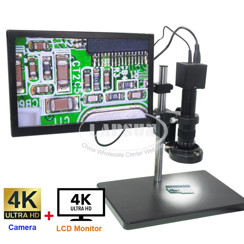 Lapsun все 4K 1080P HDMI UHD Промышленный Набор микроскопов для камеры + 15 6 &quot4 K IPS монитор