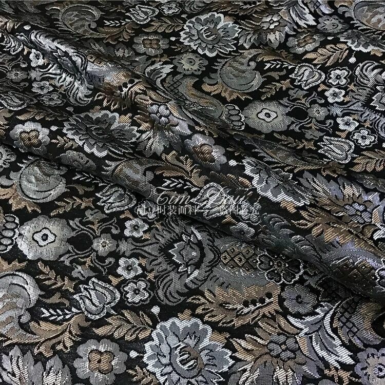 2017 luxury gold retro flowers dyed jacquard clothing fabric / big dress suit | Дом и сад