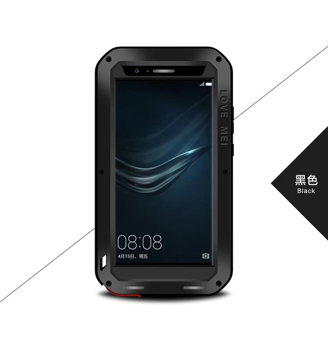 Черный Алюминиевый металлический чехол LOVE MEI для huawei P9/P9 Plus, защитный противоударный водонепроницаемый чехол для huawei P9 Plus, чехол - Цвет: Черный