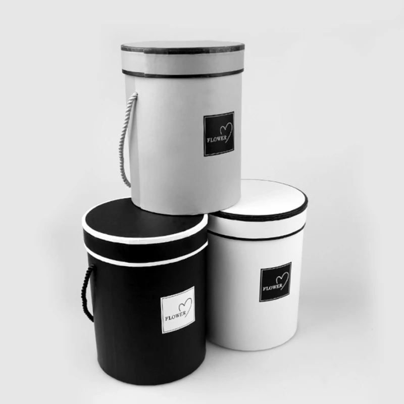 Высококачественные корейские однотонные Круглые Цветочные бумажные коробки с