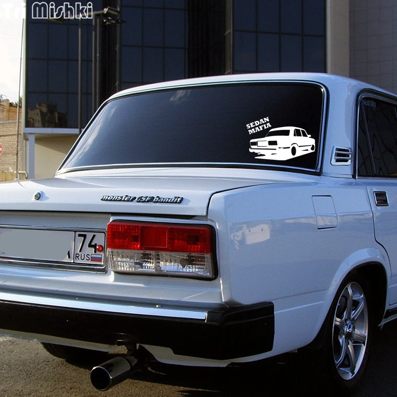 Tri Mishki HZX006 12.7*20cm sedan mafia for vaz lada 2107 car sticker auto vinyl decal reflective |