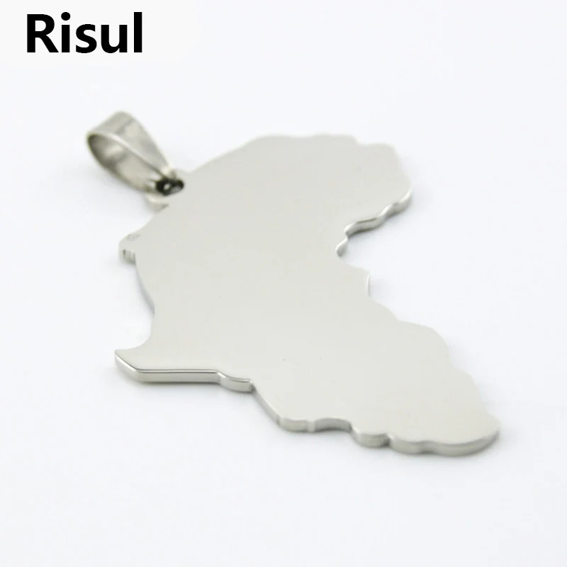 

100% Stainless Steel Africa Map Charm Pendant Metal Blank Tag Custom Logo Pendant DIY Jewelry High Polished Wholesale 50pcs