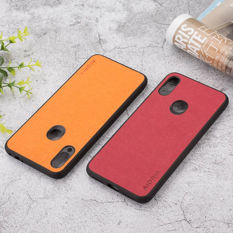 Чехол для Xiaomi Redmi Note 7 Pro Мягкий ТПУ силиконовый материал текстильный кожаный