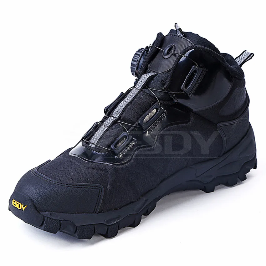 

ESDY Военная Тактическая Боевая быстродействующая Мужская походная обувь с автоматическим завязыванием уличные ботинки мужская спортивная ...