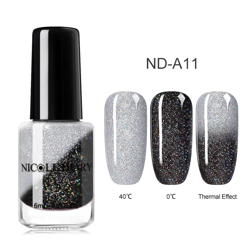 Holo Thermal 011 NICOLE DIARY голографический лак для ногтей тепловой блеск Хамелеон Температура Изменение цвета маникюрный лак градиентный лак для ногтей - Цвет: Holo Thermal 011