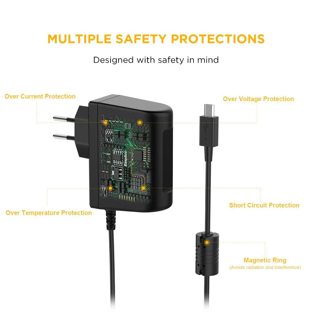 EasyAcc5 V 2A микро USB зарядное устройство для мобильного телефона Samsung Galaxy S6 S6Edge S5 S4 S3